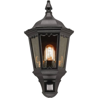 Elstead Buitenwandlamp Medstead, met sensor, zwart, IP43