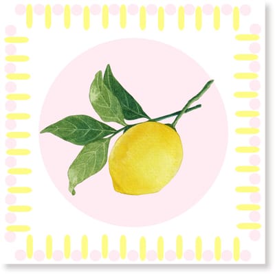 Housevitamin Papieren Servetten 33x33 cm – 3-laags – Citroen – Geel/ Roze – FSC-gecertificeerd – 20 stuks – Feestservetten – Party Decoratie – Tafelstyling