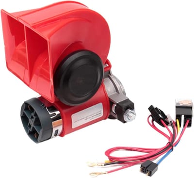 Auto Alarm Hoorn - Luchtalarm Elektrisch - Verkeersveiligheid Verhogen - Dubbel Geluidssignaal - 130 dB - Rood