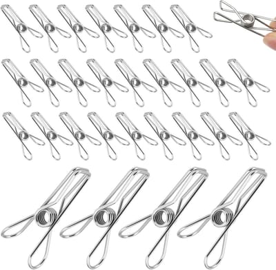Duurzame RVS Wasknijpers 70 Stuks - Ideaal voor Handdoeken, Kleding en Campinggebruik
