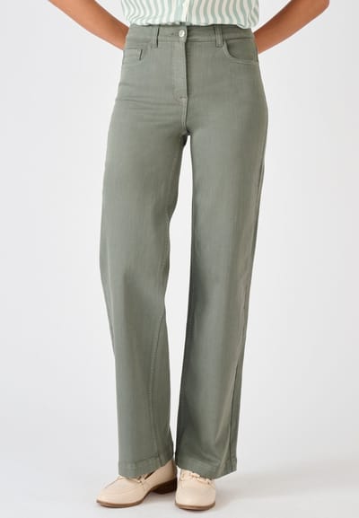 Damart - Jeans wijd Perfect Fit by Damart - Dames - Groen - 42