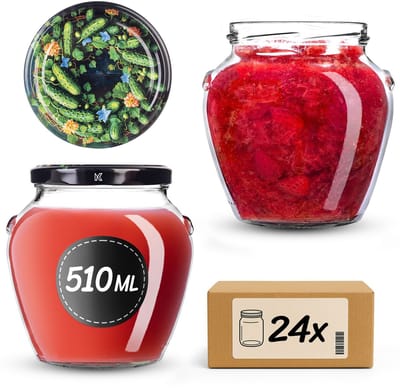 KADAX Inmaakpotten 510 ml fi82 Zwarte Komkommers 24 stuks