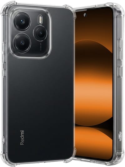 Hoes - Geschikt voor Xiaomi Redmi Note 14 5G - Sterk & Shockproof - Siliconen Case - Back Cover - Telefoon Hoesje Shock Proof - Transparant