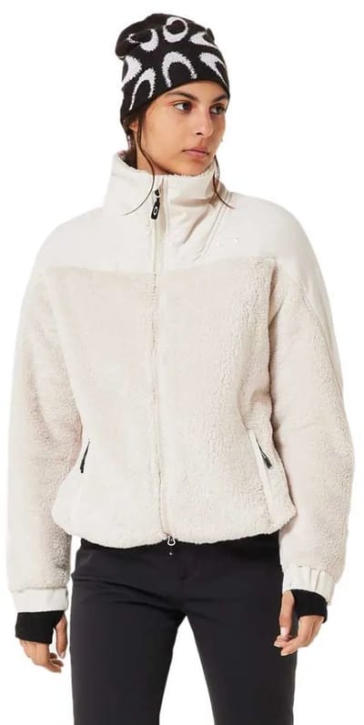 Oakley Apparel Mountain Fire Sherpa Fleece Met Volledige Rits Beige 2XL Vrouw