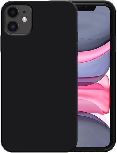 Smartphonica Siliconen hoesje voor iPhone 11 case met zachte binnenkant - Zwart geschikt voor iPhone 11