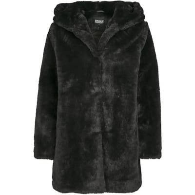 Urban Classics Hooded Teddy Dames Tussenseizoensjas - zwart - XXL
