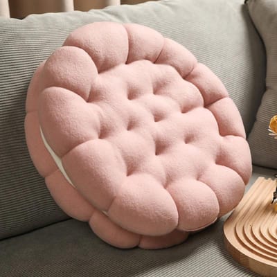 30cm Echte Koekjesvorm Pluche Kussen Zacht Creatief Kussen Stoel Autostoelkussen Decoratief Koekje Tatami Rugkussen Bank Huis white