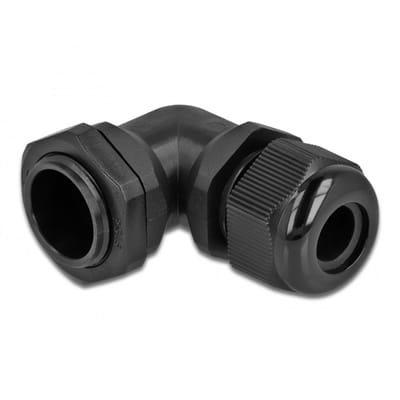 Kabelwartel 90 ° schuine pg16 zwart