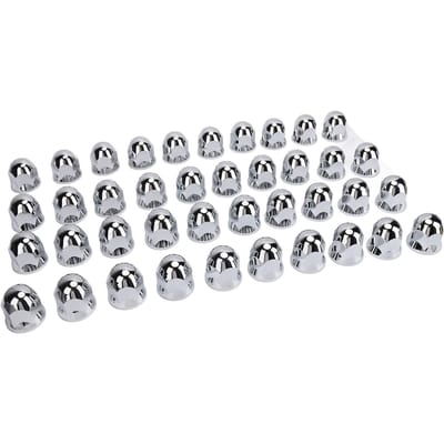 Wieldopjes 33mm Chroom Veilige Geflensde Wieldopjes voor Vrachtwagens Opleggers en Voertuigen 40 Stuks