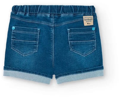 Boboli Knit Denim Korte Broek Blauw 6 Months Jongen