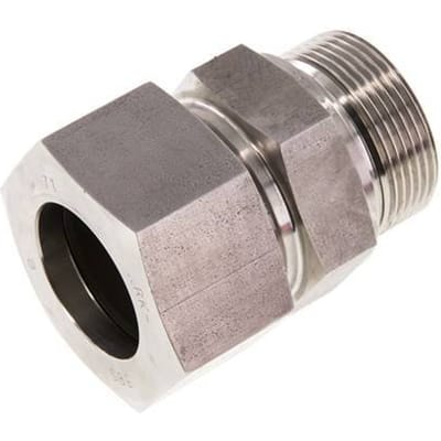 G 1 1/2'' Buitendraad x 38S RVS Rechte Snijring Koppeling met FKM Afdichting 315 Bar DIN 2353 - FL2S-MC-STFP-112G-38-S