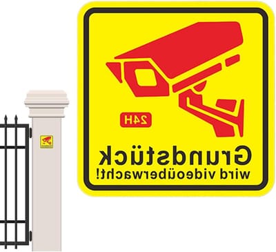 Beveiligingscamera Bord - Video Observatie - Diefstal Afschrikken - Weerbestendig PVC - 11x11cm tot 29x22cm - Veelkleurig