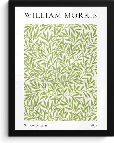 Poster in lijst - Fotolijst 30x40 cm - Posters - William Morris - Willow pattern - Abstract - Natuur - Posterlijst zwart - Decoratie - Wanddecoratie woonkamer - Muurdecoratie slaapkamer
