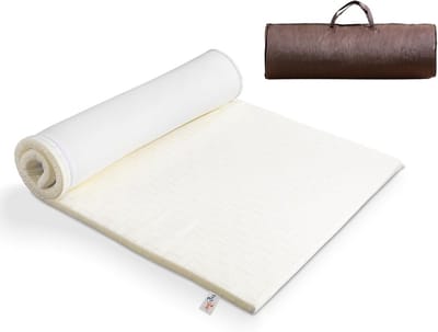 Oprolbare Schuimmatras - Slaapkussen Gasten - Reizen en Kamperen - Inclusief Draagtas - Twin XL - Wit