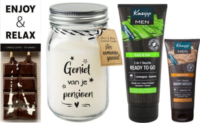 Kneipp Cadeauset Men Douche Pensioen - Kneipp Douche 200 ml Men Ready To Go - Liv 'n Taste Choco Latte Enjoy & Relax - Kneipp Mini 75 ml Douche Men 2-in-1 Warm Woods