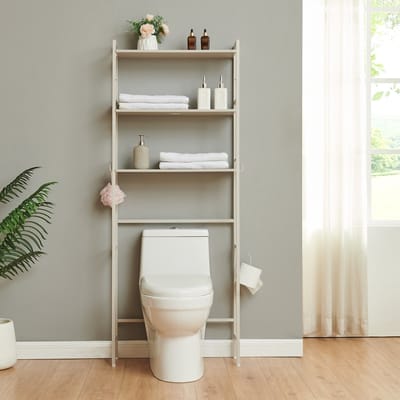 Toiletkast Ljukhobro toiletombouwkast 164x64x20 cm grijs [en.casa]