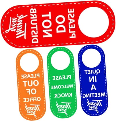 Deurbordje Niet Storen - Privacy Indicator - Kantoor Communicatie - Dubbelzijdig Ontwerp - 22.5 x 8.5 cm - Diverse Kleuren