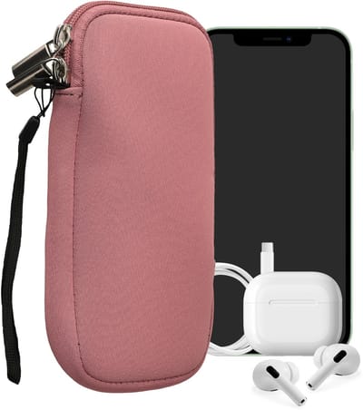 kwmobile telefoontasje universeel geschikt voor XXL - 7" smartphones - 17,7 x 8,5 cm - Hoesje met rits en polslusje -In oudroze -