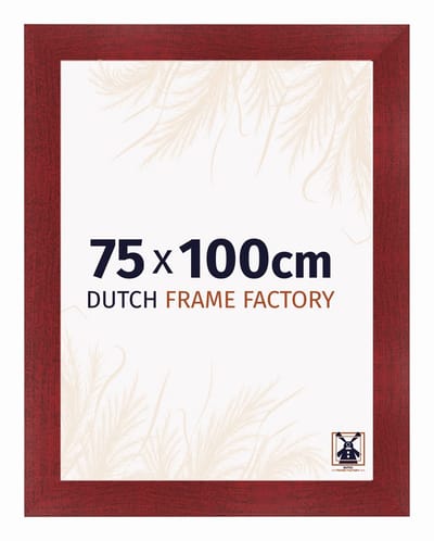 Fotolijst 75x100 cm - MDF - Wijnrood Geveegd - Praag