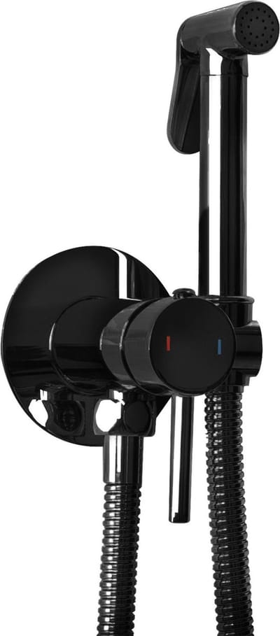 Rea Lungo Loop Black Metalic - Inbouw Bidetmengkraan - Zwart
