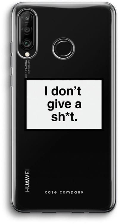 Case Company® - Hoesje geschikt voor Huawei P30 Lite hoesje - Don't give a shit - Soft Cover Telefoonhoesje - Bescherming aan alle Kanten en Schermrand