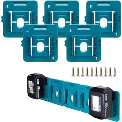 Wandmontagebeugels-geschikt voor makita 18v accu - 5stuks - makita accuboormachine 18v accu - makita accu - geschikt voor BL1860 - BL1850 - BL1840 - BL1830 (met 10 schroeven, zonder batterij)