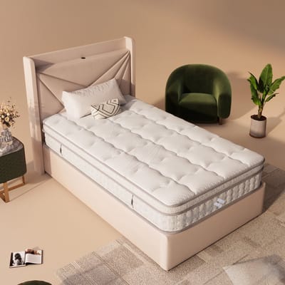 7-zone pocketverenmatras 90x200 cm - 25 cm hoge koudschuim hybride matras - ergonomisch ontwerp - OEKO-TEX gecertificeerd
