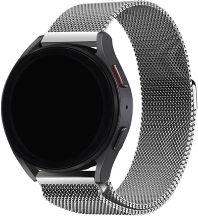 BALR 22mm Milanese band (zilver) – Compatibel met Samsung Galaxy Watch 46mm/3/Gear S3, Huawei GT 2/3/Pro, Amazfit GTR, Polar Grit/Vantage, Fossil Gen 5/6, OnePlus Watch, Xiaomi Watch/Mi – Luxe metalen horlogeband met magneetsluiting