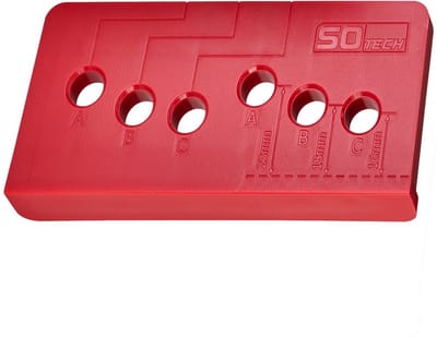 SOTECH Boormal voor SEJA II balkondeurkrukken met de afmetingen 85 x 40 x 20 mm voor 48-gatenrijen met 16, 18 en 23 mm afstand Markeersjabloon