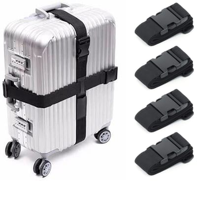 Kofferriem Cadebo Bagageriem - Set van 4 - Zwart
