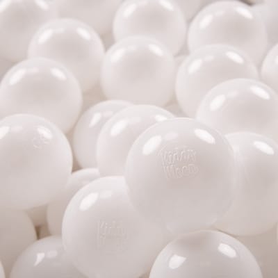 KiddyMoon 200 ∅ 7cm kinderballen speelballen voor ballenbad baby eenkleurige plastic ballen made in eu, wit
