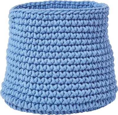 Homescapes Gebreide Opbergmand, 100% Katoen Blauw - 42 x 37 cm