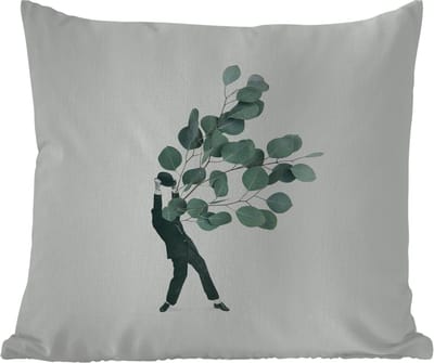 Buitenkussen Weerbestendig - Ballon - Man - Retro - 50x50 cm