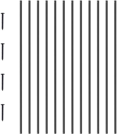 Metalen Balusters - Railing Staven - Trappen Decoreren - Versterkt Aluminium - 13 x 1118 mm - Zwart