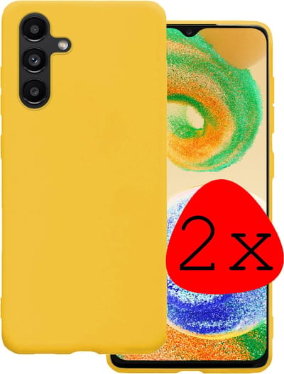 Hoesje 2 Stuks - Geschikt voor Samsung Galaxy A04s - Sterk & Shockproof - Case Siliconen - Back Cover - Telefoon Hoes - Geel