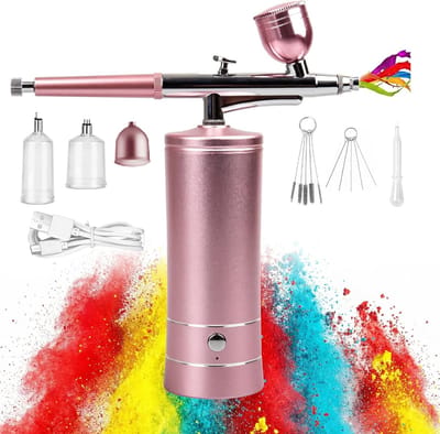 Draadloze Airbrush Set: Oplaadbare Luchtborstel met Compressor voor Make-up, Taartdecoratie en Modelverf
