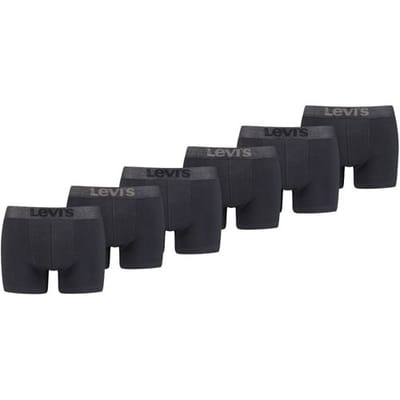 Levi's Boxershorts - Melange WB Organic Cotton - 6-pack heren boxershorts - Zwart - Maat M