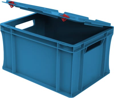 Alpac Stapelbak met deksel - Opbergbak - 400 x 300 x 240 mm - 20L - Blauw