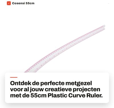 Dailygoods- Curve Liniaal 60.5 cm - Multifunctioneel - Transparant - Precisie - Ontwerp - Kleding - Tekenliniaal