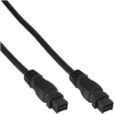 InLine® FireWire-kabel, IEEE1394 9-pin male / male, zwart, 1,8m