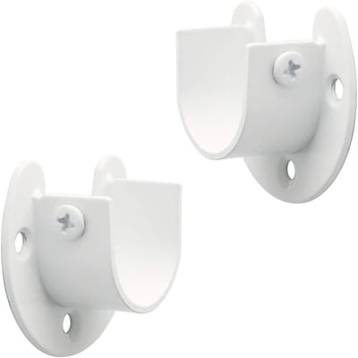 Gordijnroede Houders - U Vorm Beugels - Kast en Gordijn - Roestvrij Staal - Binnendiameter 28mm - Wit