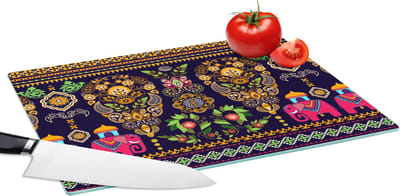Glazen Snijplank - 39x28 - Patronen - Olifant - Roze - Snijplanken Glas