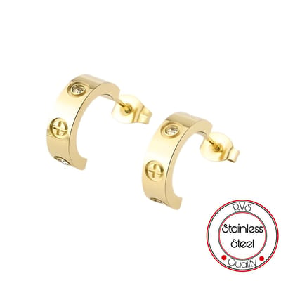 Soraro Exclusieve Dames Oorbel Zirkonia | Oorbellen | Staal | Cadeautje voor vrouw | Goudkleurig
