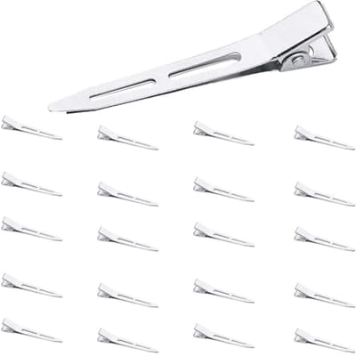 20 Stuks Zilveren 5.5 cm Haarspelden - Krokodillenklemmen voor Vrouwen en Meisjes