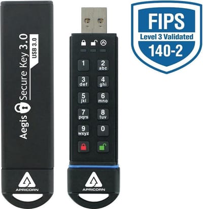Apricorn Aegis Secure Key 3.0 - 120GB - USB-stick
