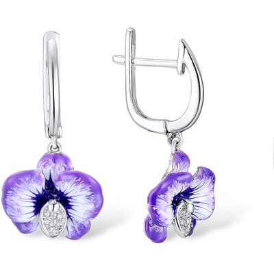 Hoogwaardige Emaille Meisjes Oorring ring sets Luxe Voor Vrouwen Emaille Oorring ring Fijne Sieraden cadeau white