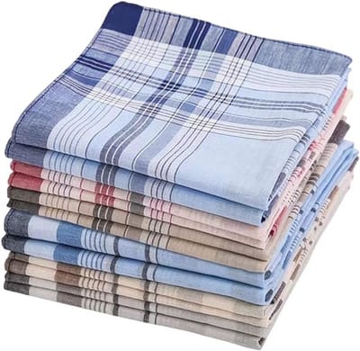 Zakdoeken Heren - Set van 12 - 100% Katoen - 40 x 40 cm - Herbruikbare Stoffen Zakdoeken - Mix van 3 Kleuren - Zacht & Absorberend - Klassieke Herenzakdoeken & Pochet
