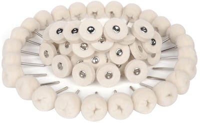 Polijstschijven 25 mm - 50 stuks - Vilten Polijstgereedschap voor Dremel - Fijne Polijstsieraden en Horloges