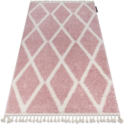 Kleden Rugsx Tapijt BERBER TROIK A0010 rozekleuring / witrand 160x220 cm