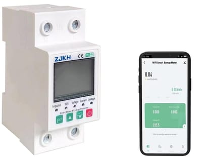 Slimme Energiemeter - Stroom Monitor - Energie Verbruik - App Afstandsbediening - 63A - Wit